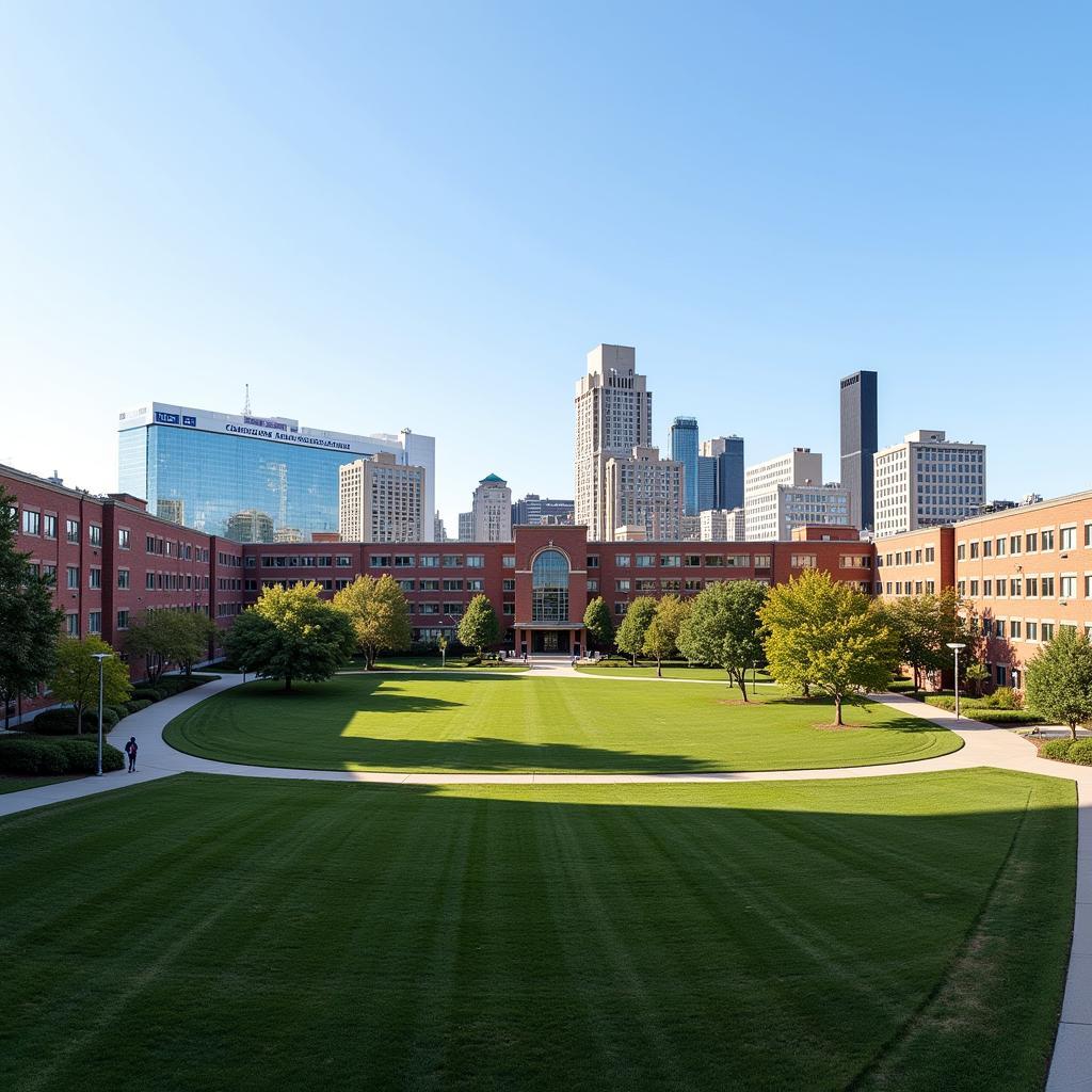 University of Illinois Chicago campus with medical center in background