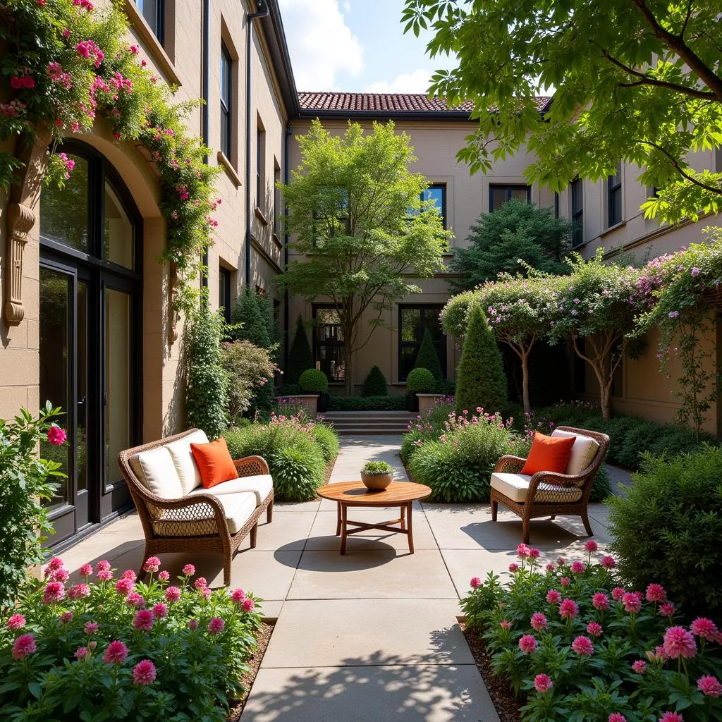 Tranquil Garden Courtyard at The Upham Hotel