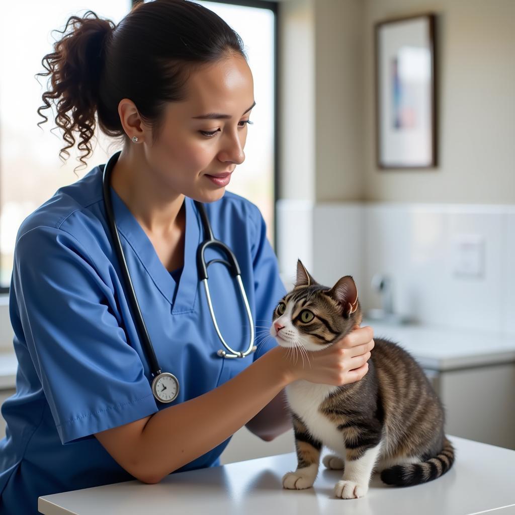 Utah Veterinarian Examining Cat