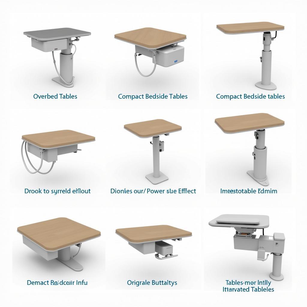 Variety of Hospital Bedside Tables - Different Designs