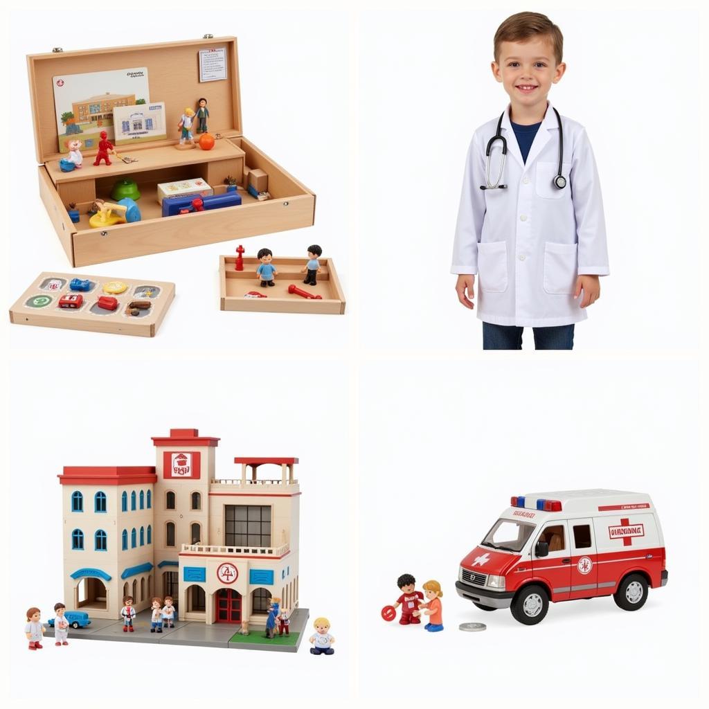 Different types of hospital set toys