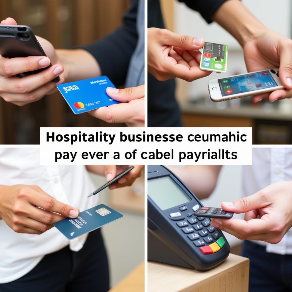 Various payment methods available for hospitality industry