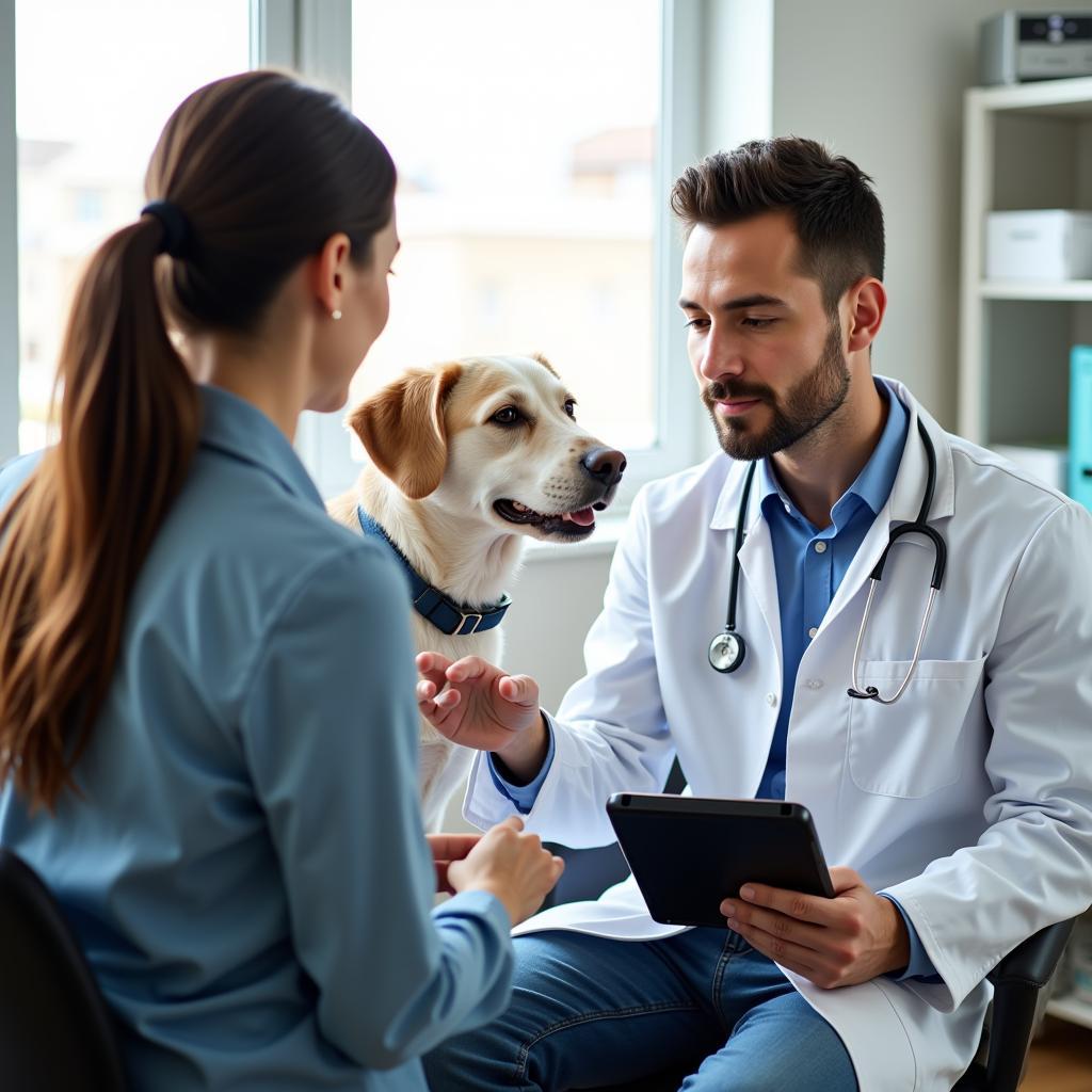 Veterinarian Discussing Treatment Options with a Pet Owner