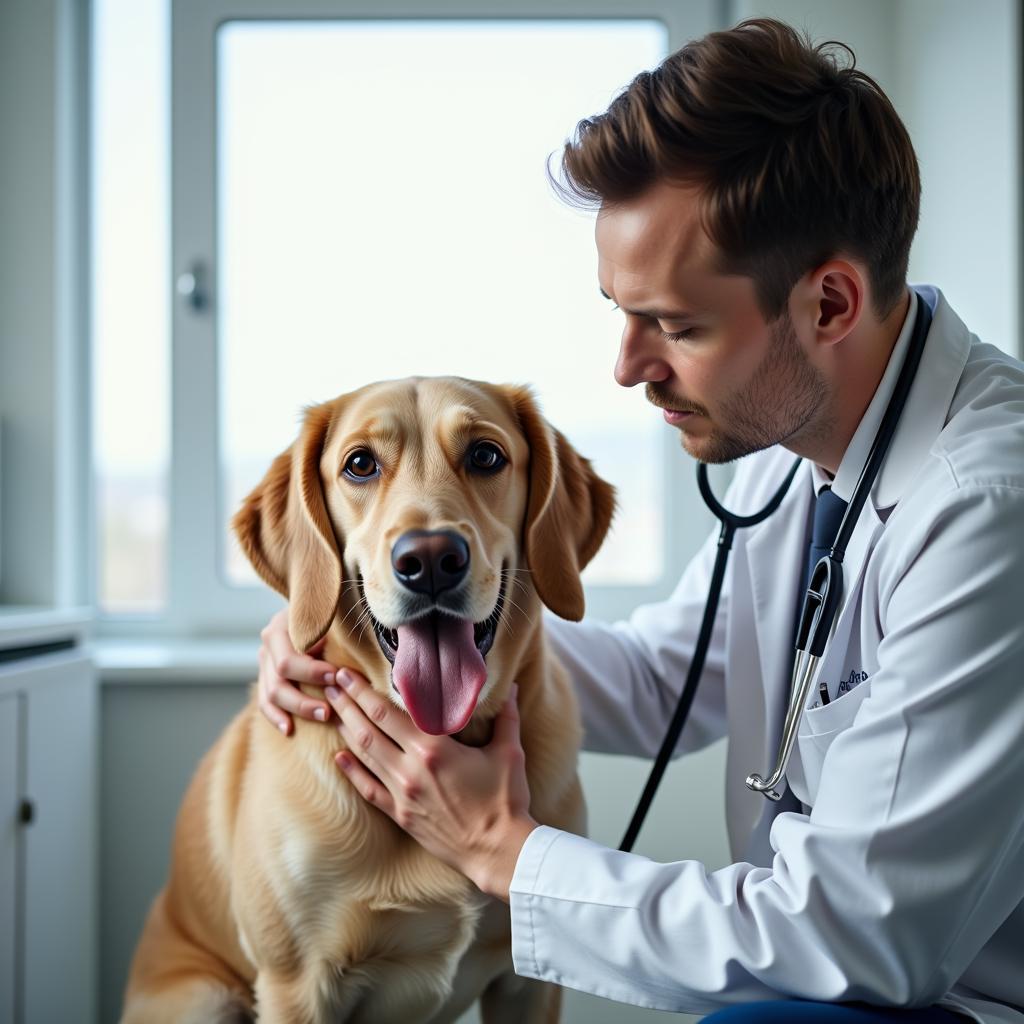 Veterinarian Examining a Pet