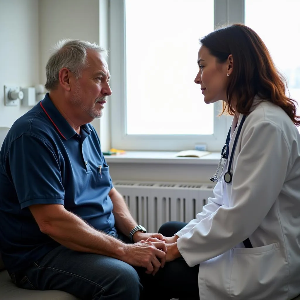 Veteran and Doctor in Consultation