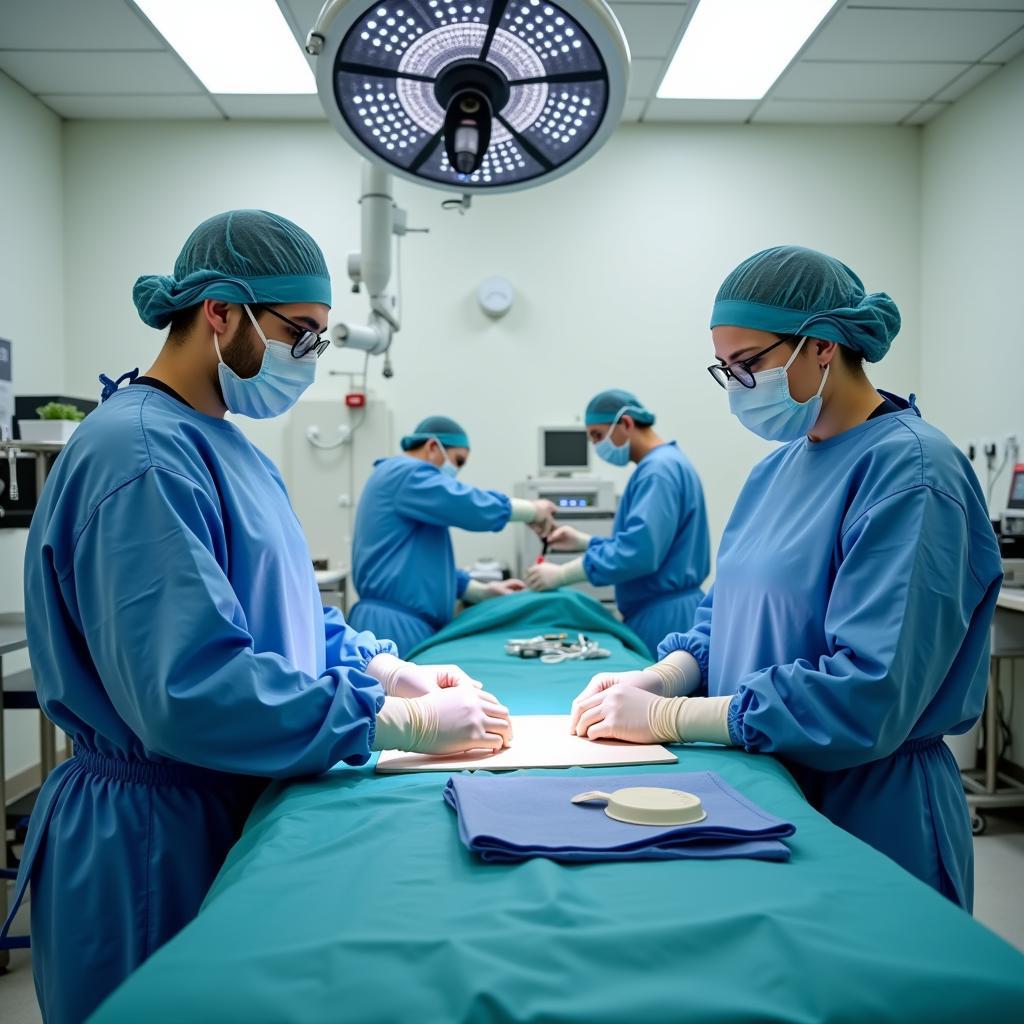 Veterinarian and Nurse Preparing for Surgery in Paris TX