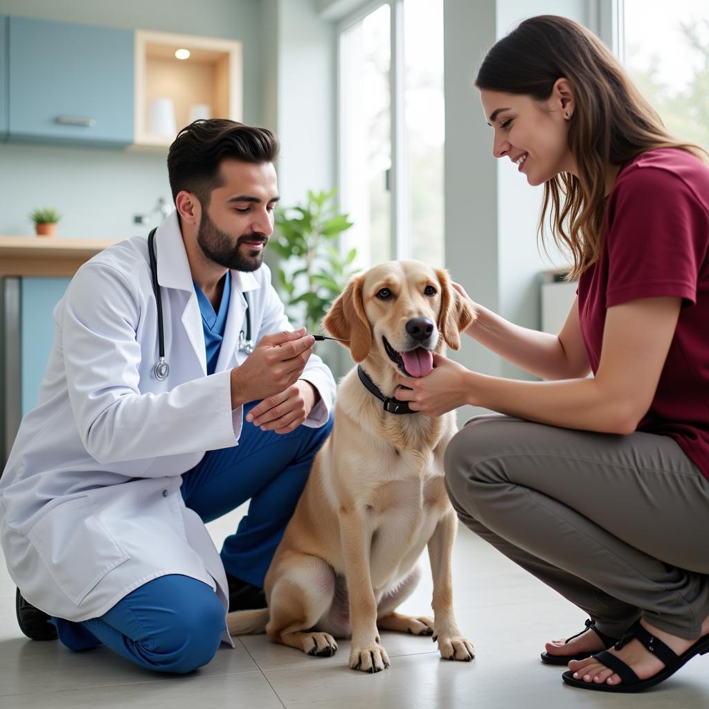 Veterinarian Consulting with Pet Owner