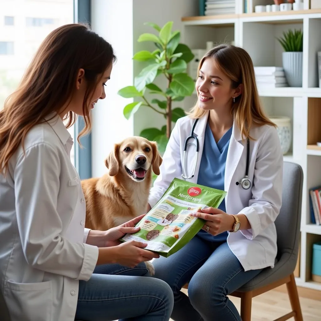 Veterinarian Discussing Pet Food Options