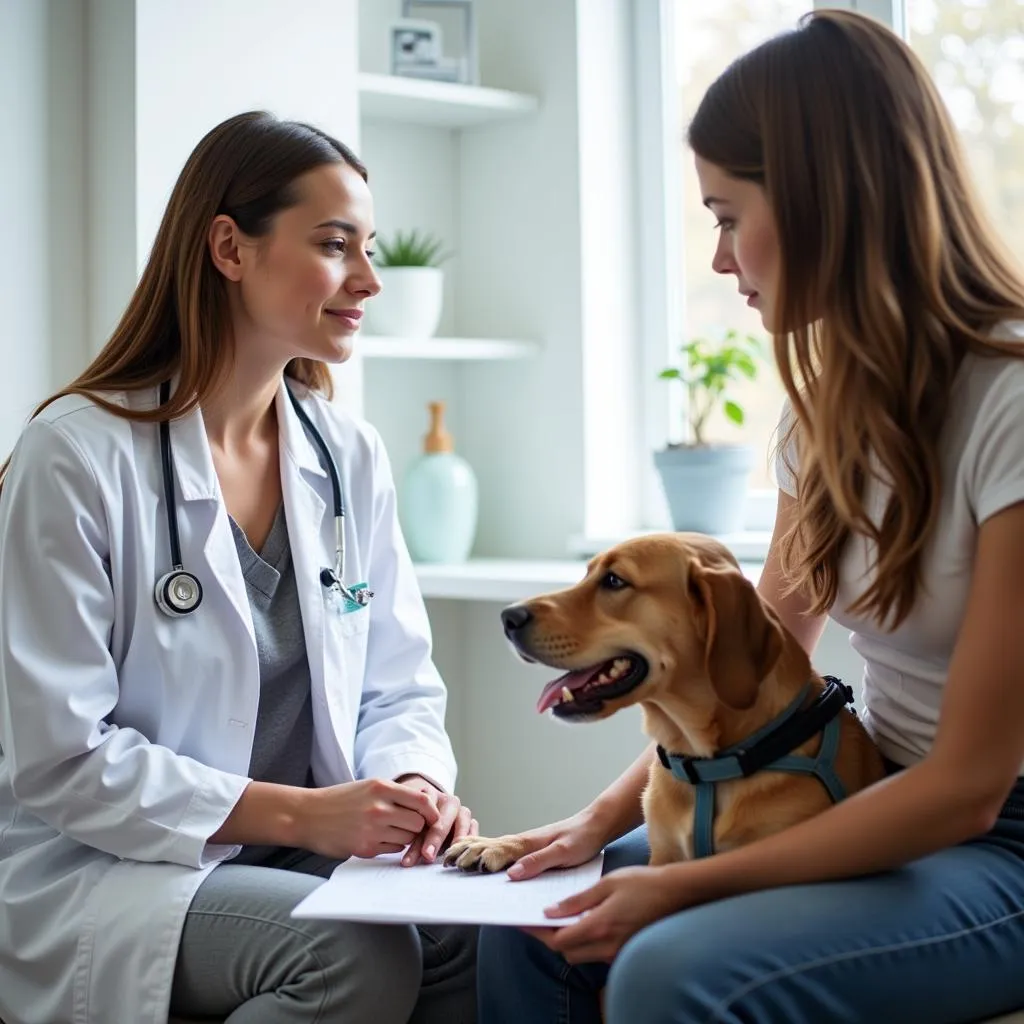 Veterinarian Discussing Affordable Treatment Options with Pet Owner