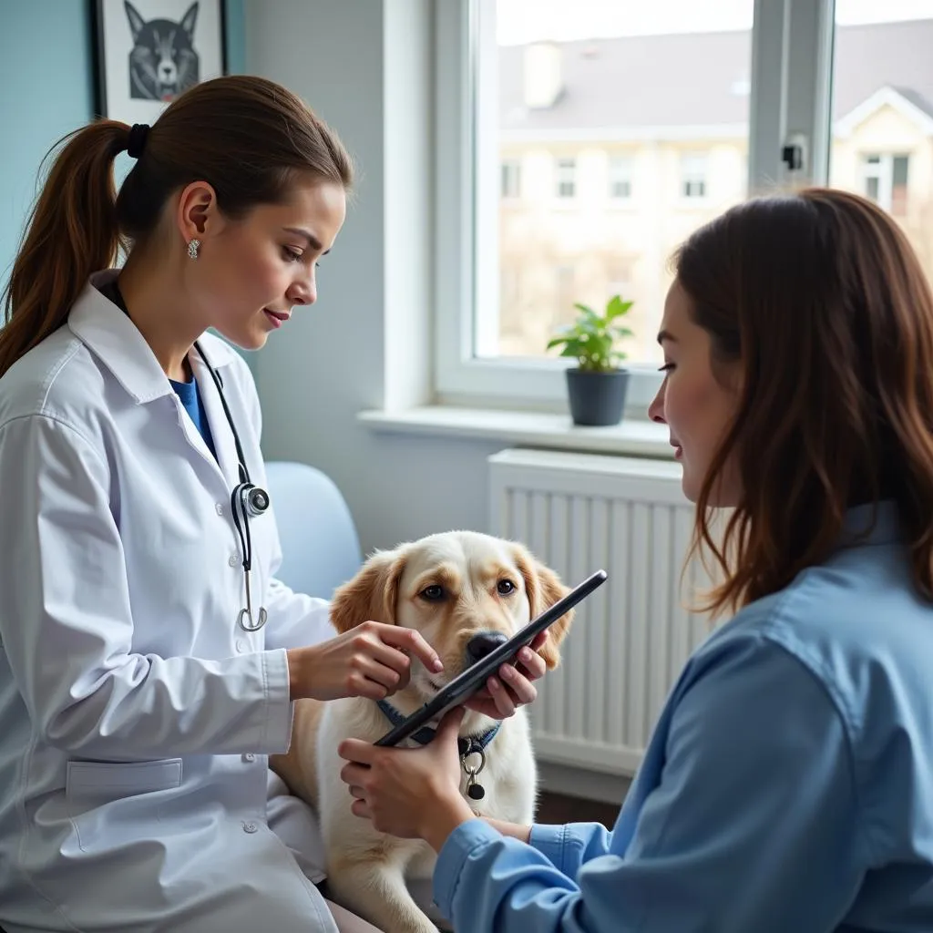 Veterinarian Discussing Treatment Options with a Pet Owner