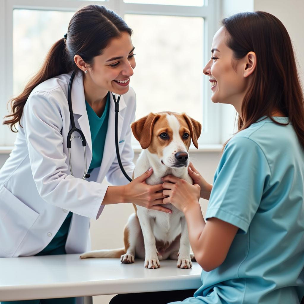 Veterinarian Performing a Checkup