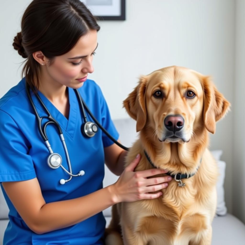 Veterinarian conducting a check-up