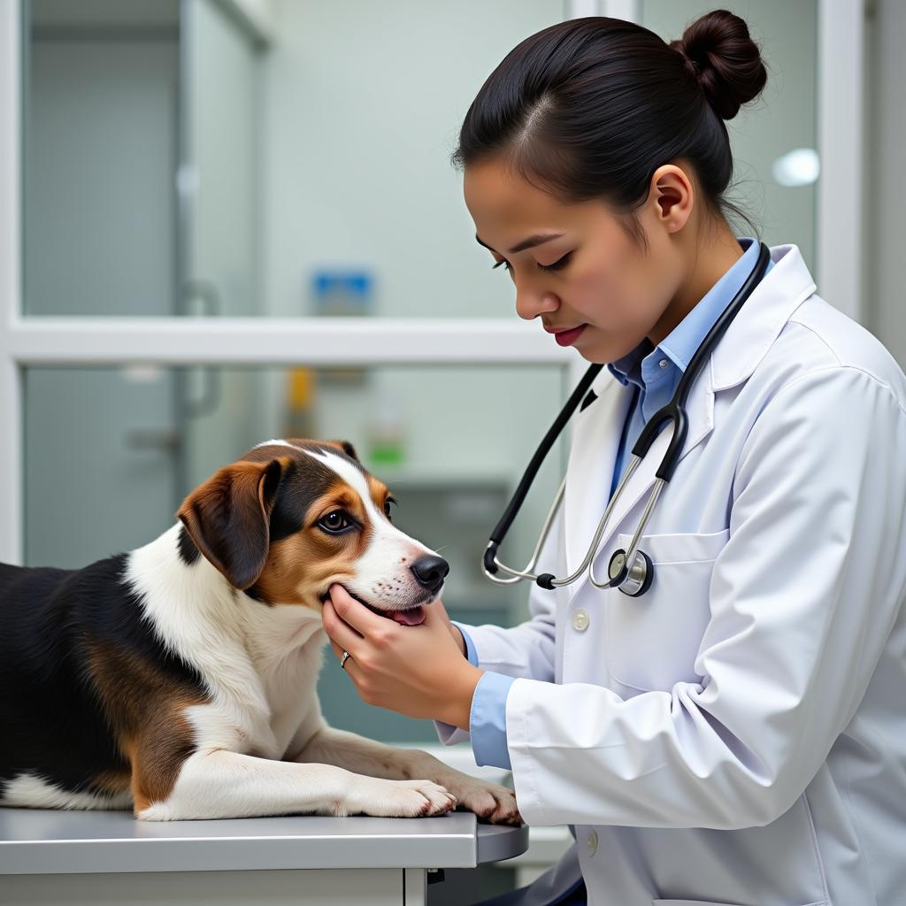 Veterinarian Conducting a Thorough Exam in a Covenant Animal Hospital