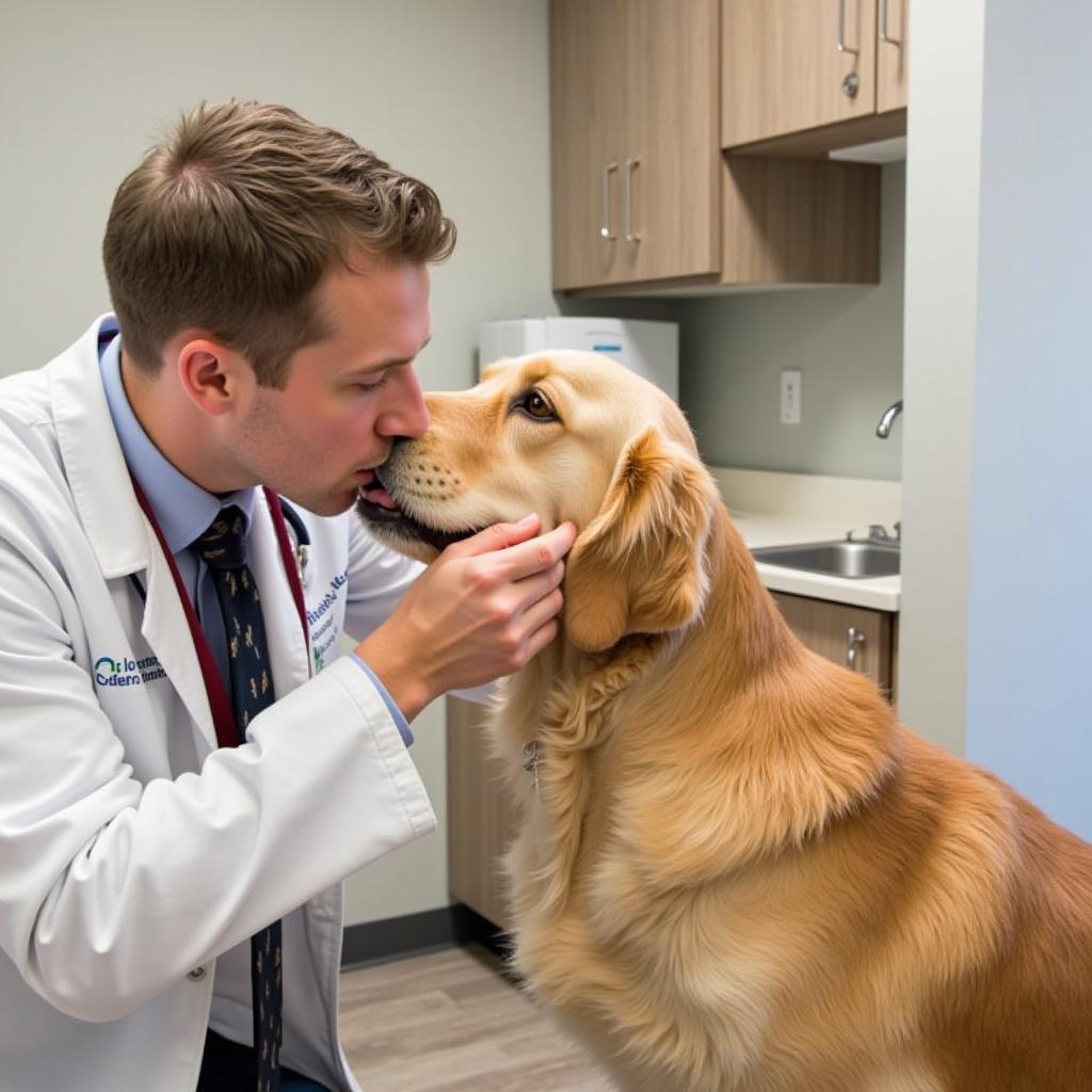 Veterinarian Examining Dog at Culebra Creek