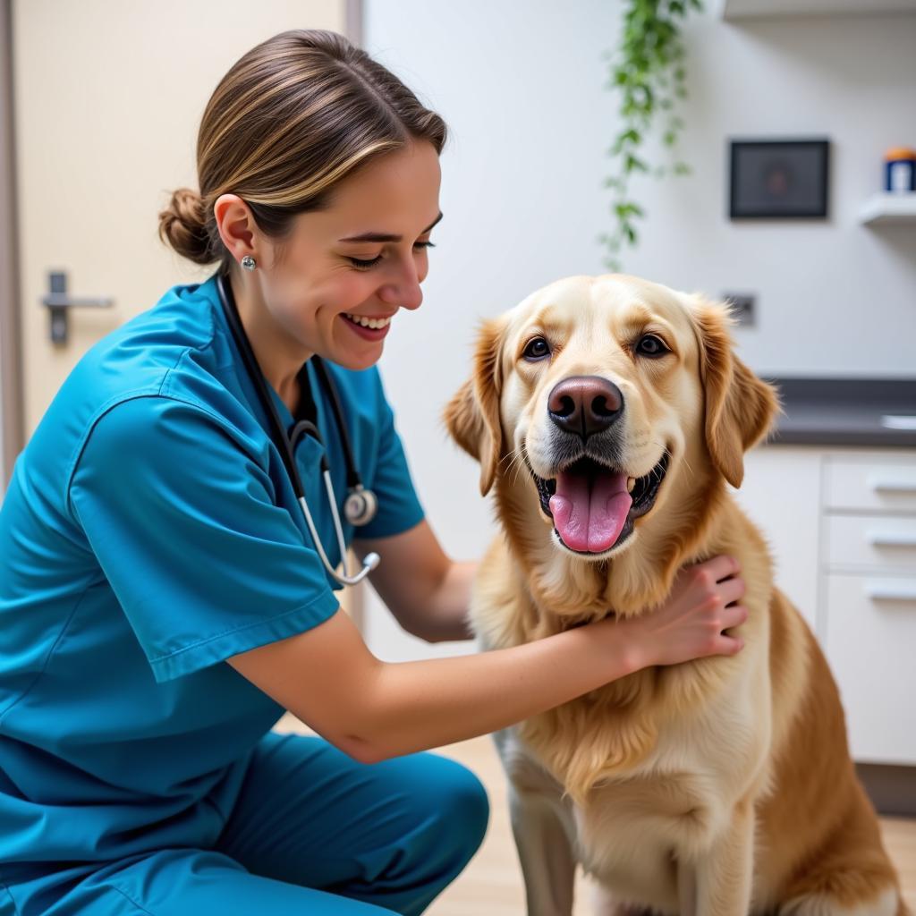 Veterinarian Examining a Dog at Elk Creek Animal Hospital