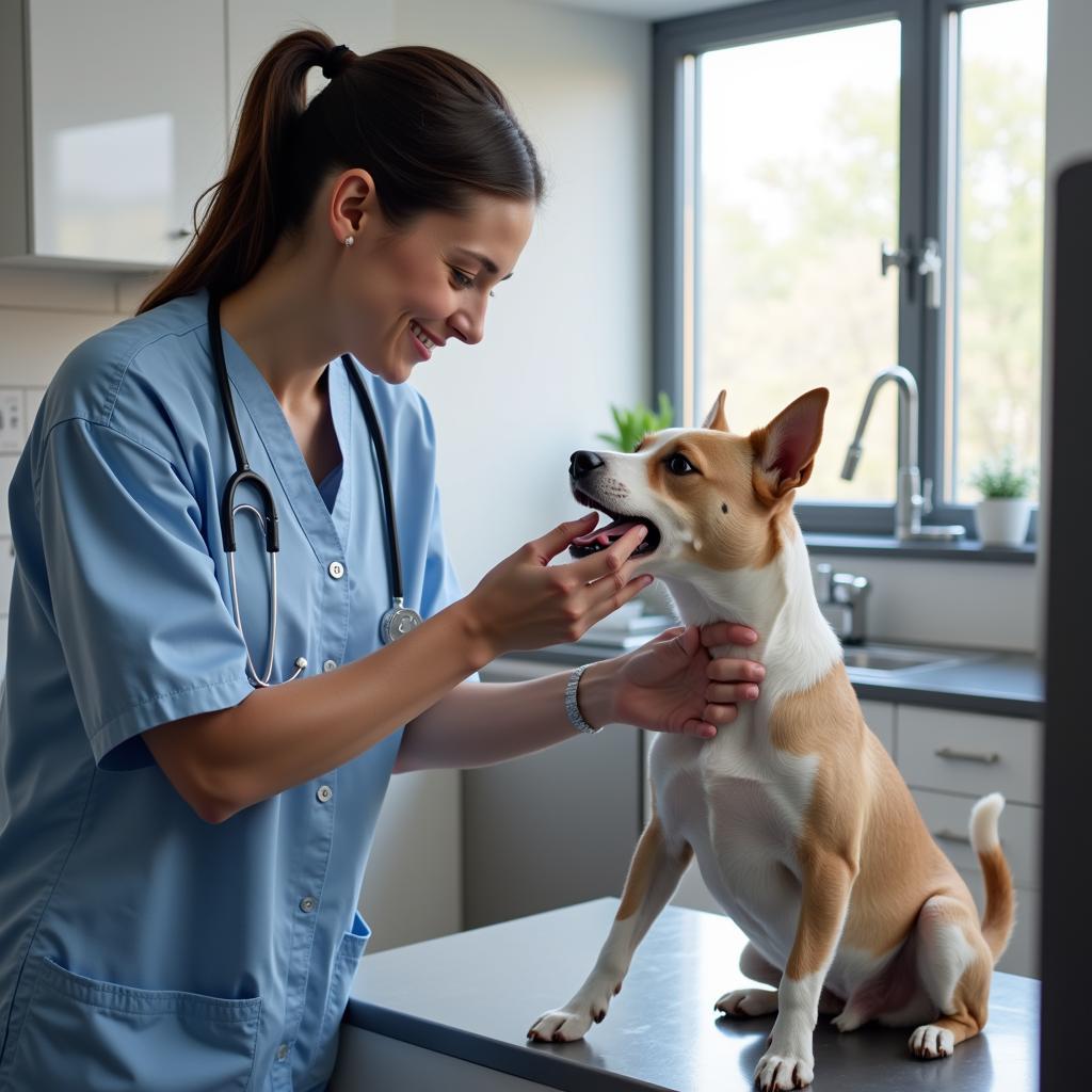 Veterinarian Conducting a Thorough Examination