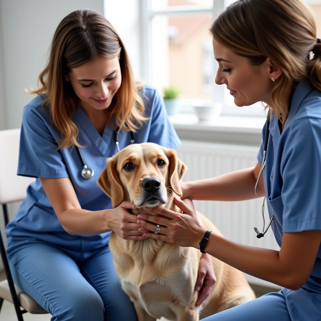 Veterinarian Examining a Dog in Laval, MD