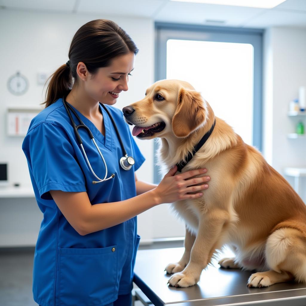  Veterinarian Examining a Dog in Linglestown