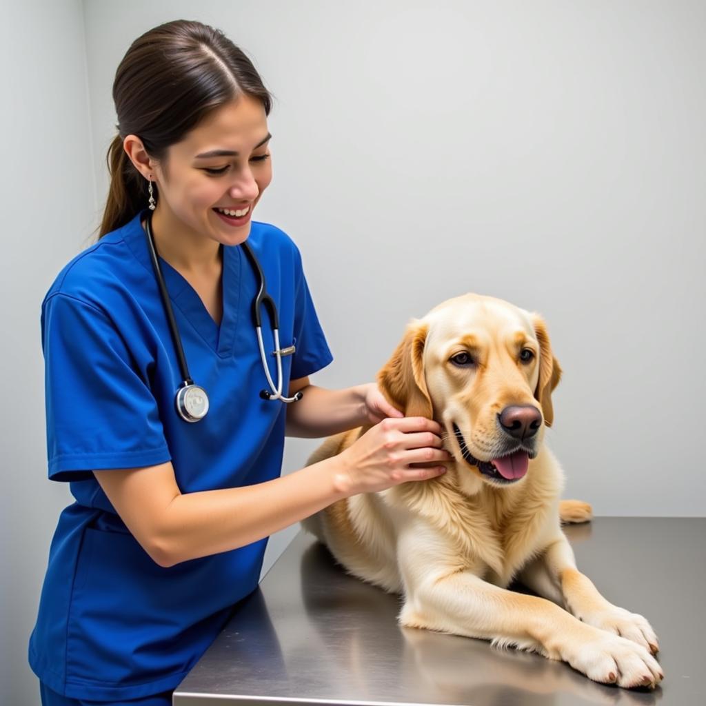 Veterinarian Examining a Dog in Nampa