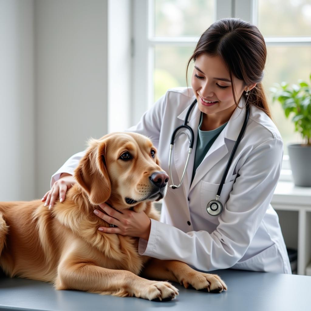 Experienced Veterinarian Examining a Dog in Rochester MI