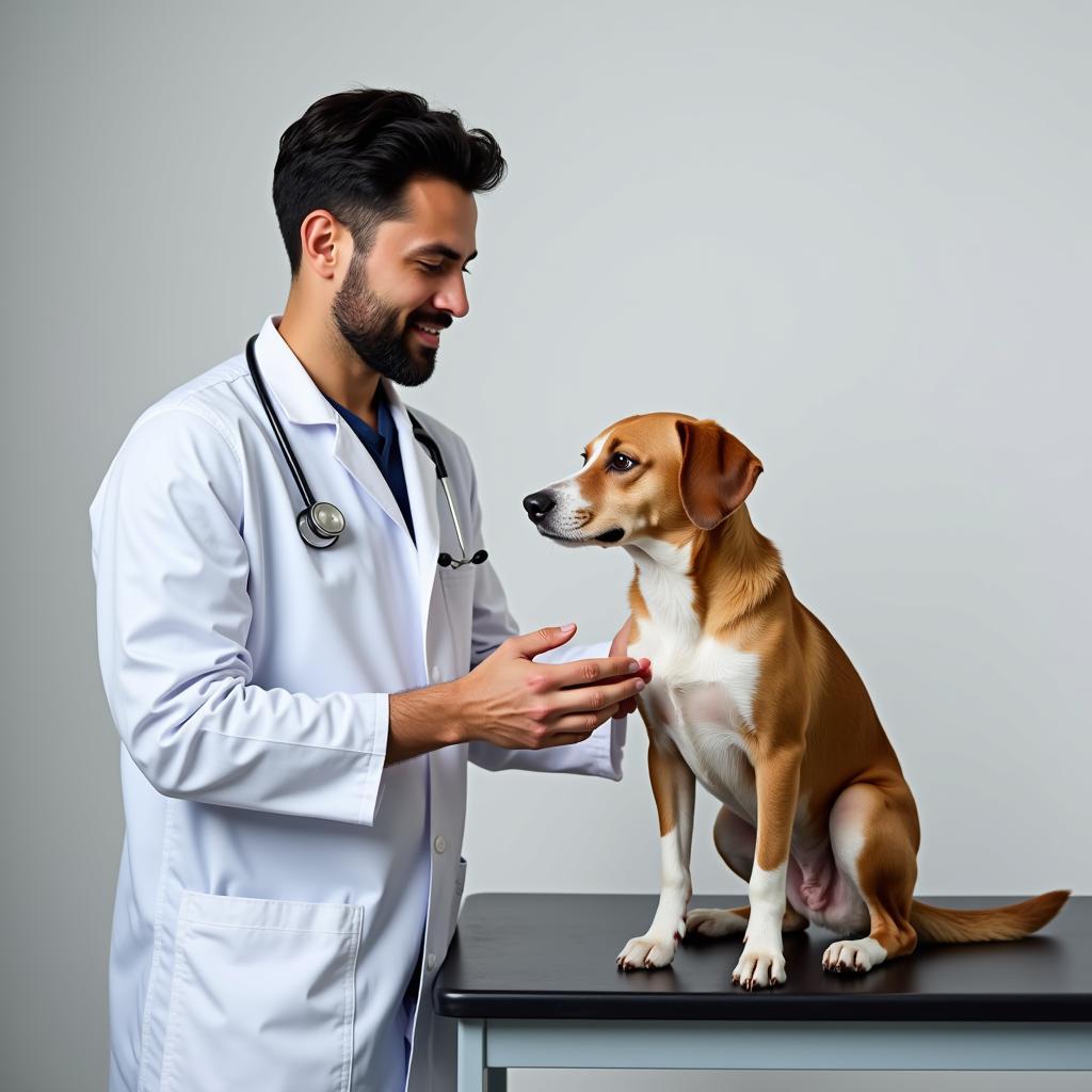  Veterinarian Examining Dog at Taylor Animal Hospital