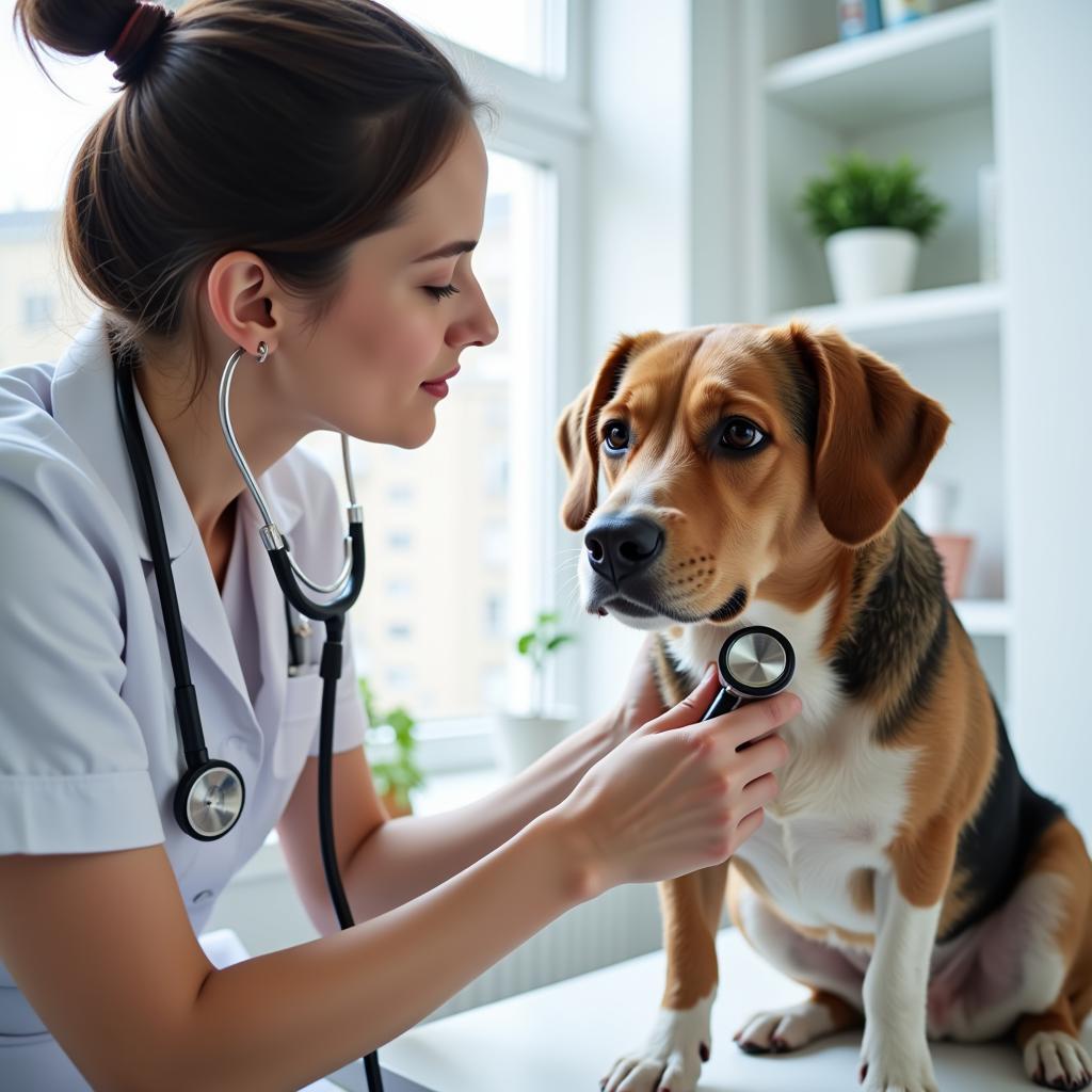 Veterinarian Performing a Check-up