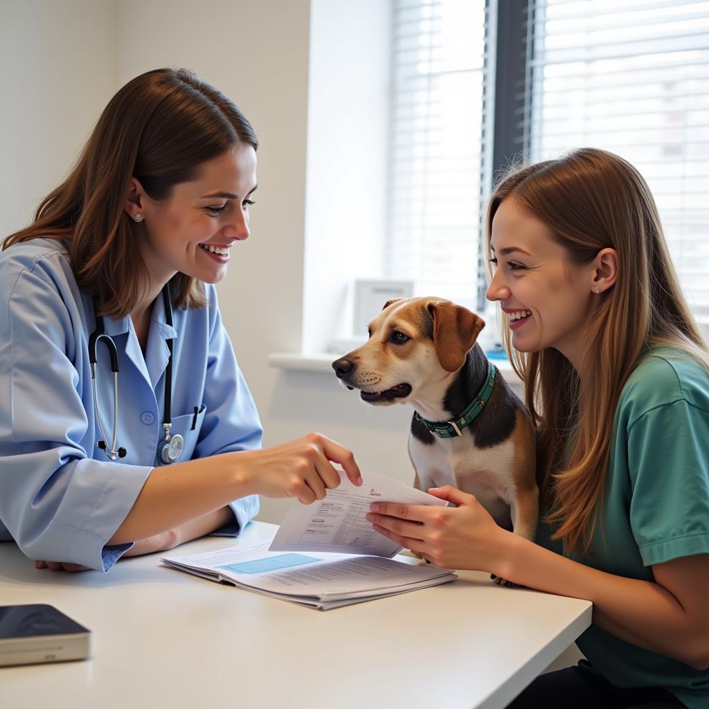 Veterinarian Explaining Laser Surgery Procedure