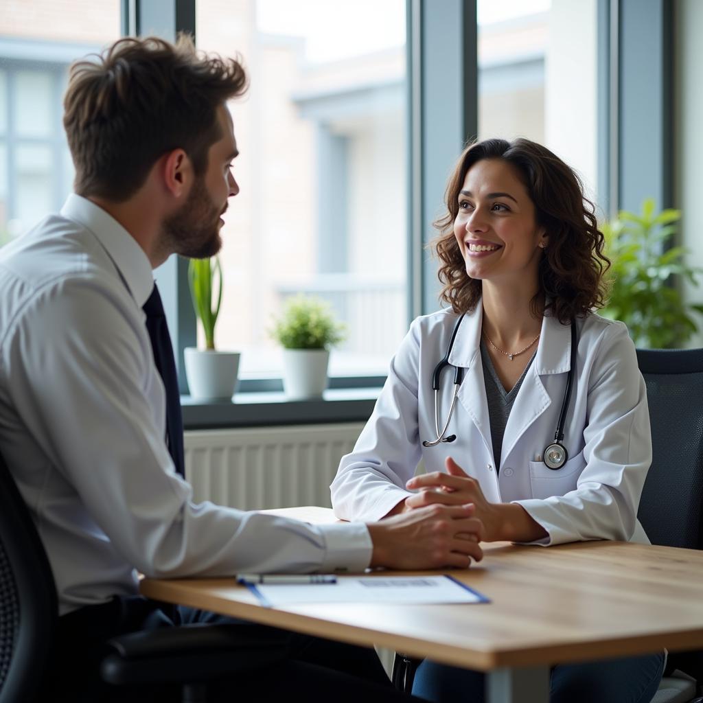 veterinarian conducting a job interview