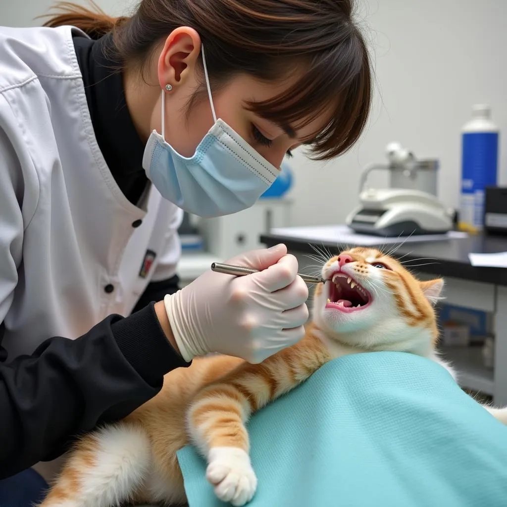  Veterinarian performing a dental procedure at Country Oaks