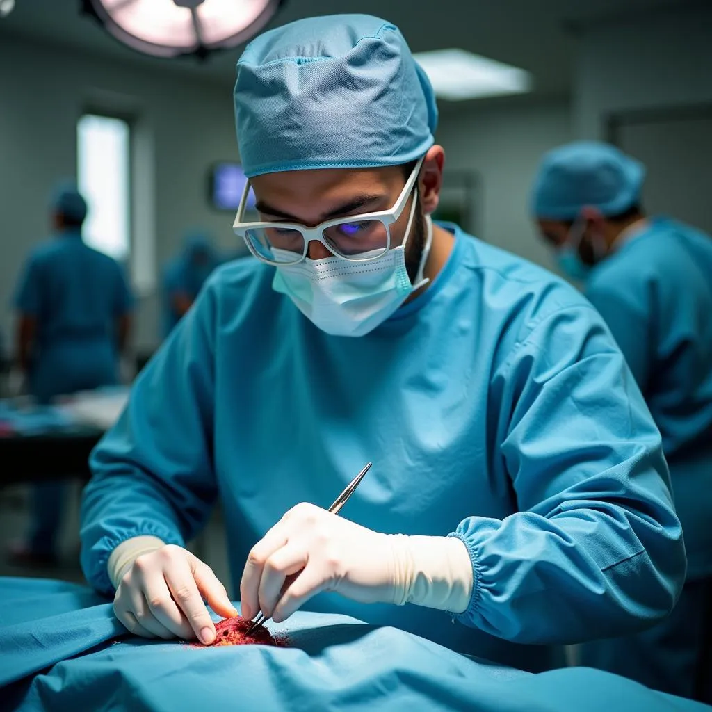  Veterinarian Performing Surgery