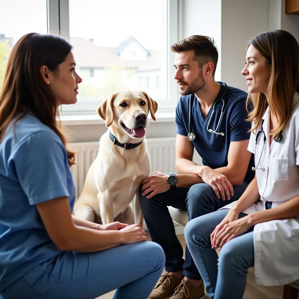 Veterinarian Talking to Pet Owner