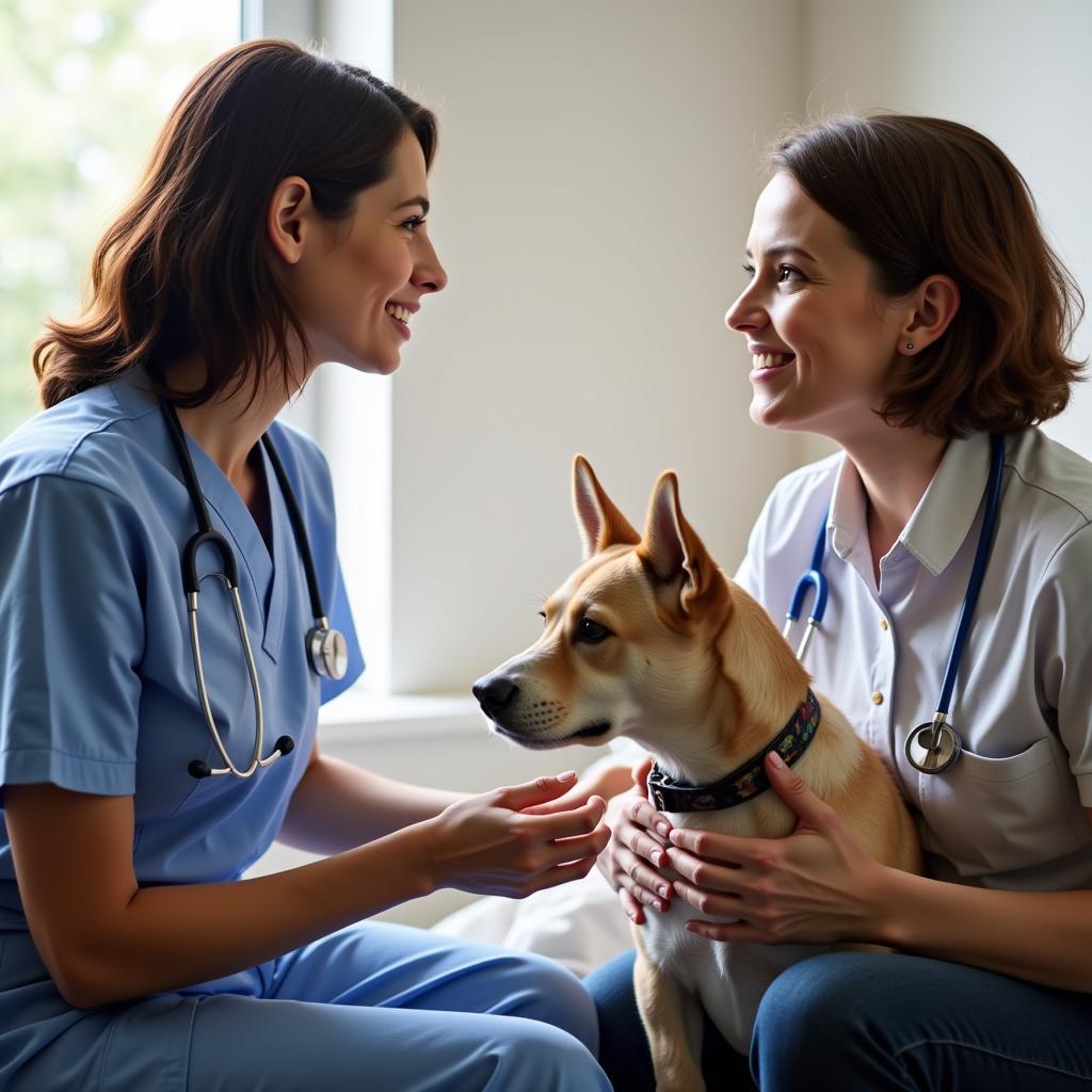 Veterinarian Discussing Pet's Health with Owner