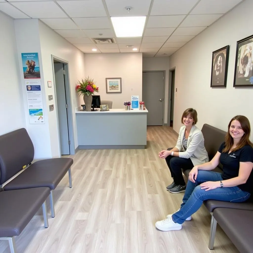 Bright and welcoming reception area of a veterinary clinic