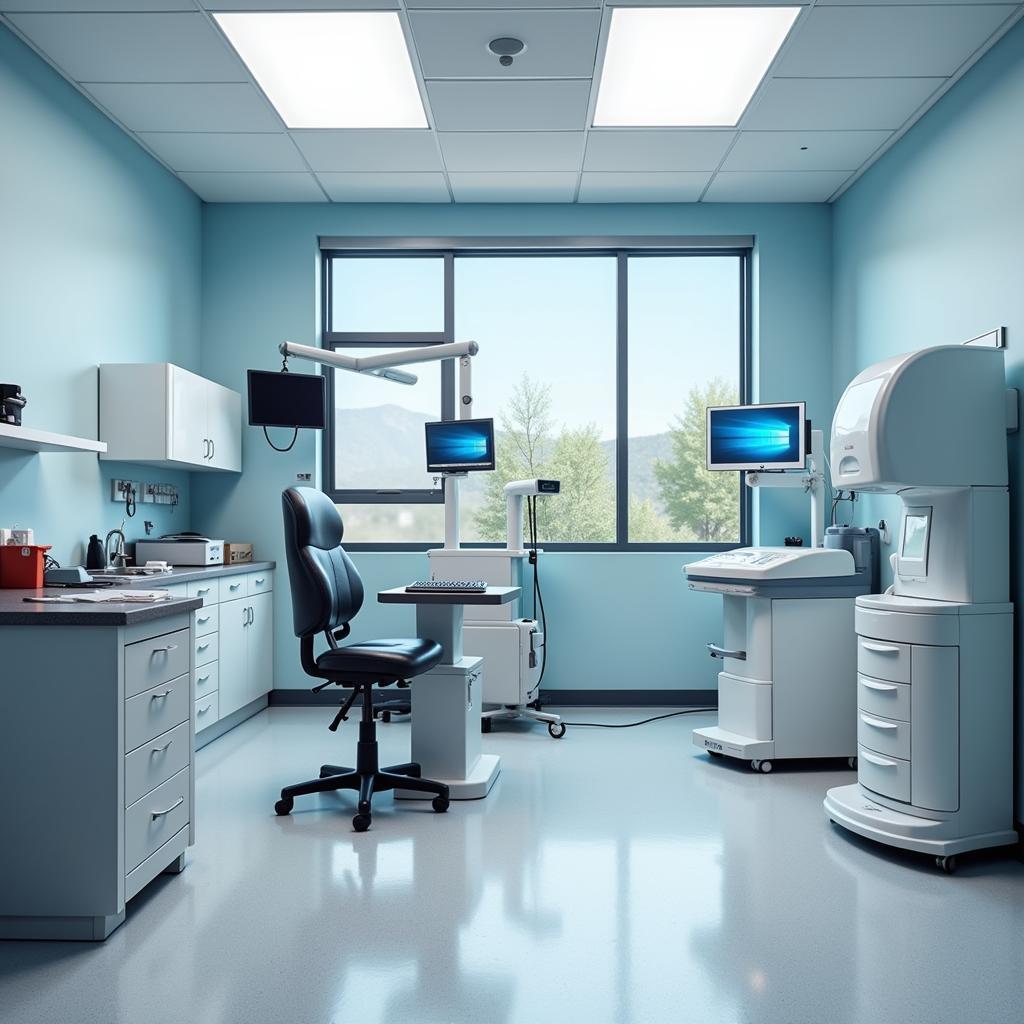 Modern veterinary equipment in exam room