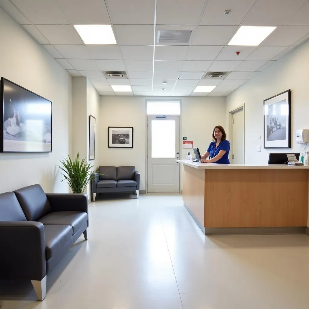 Veterinary hospital reception area