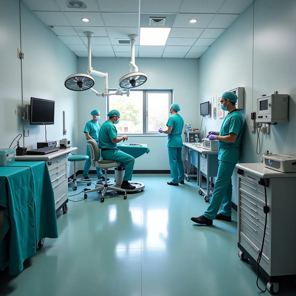 State-of-the-art surgical suite at a veterinary hospital