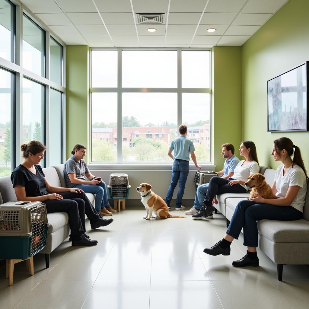 Modern and Welcoming Veterinary Hospital Waiting Area