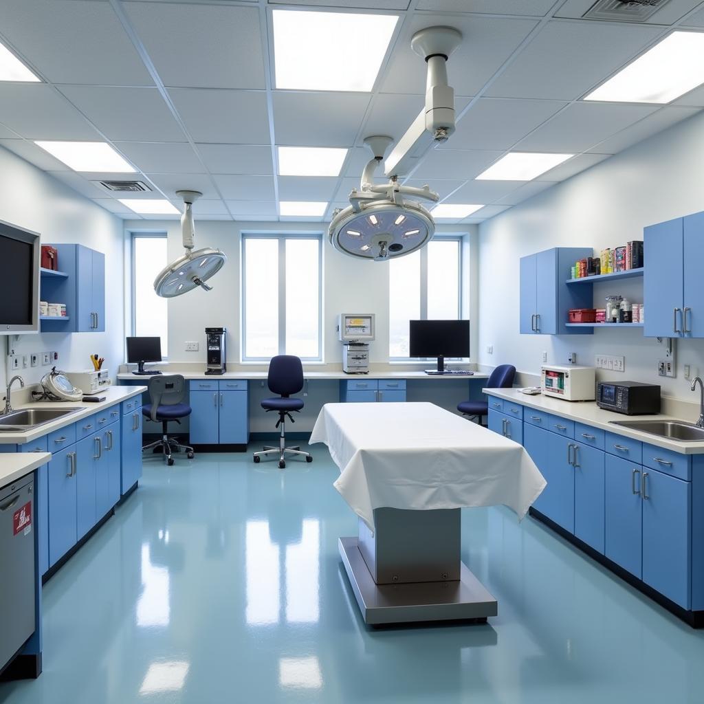 High-tech surgical suite in a veterinary hospital