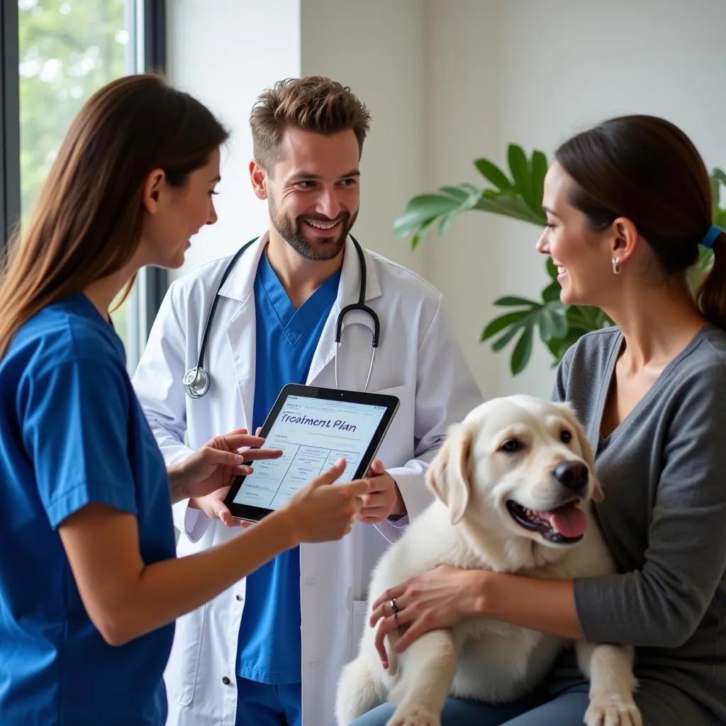 Veterinary Team Discussing Treatment Plan with Pet Owner