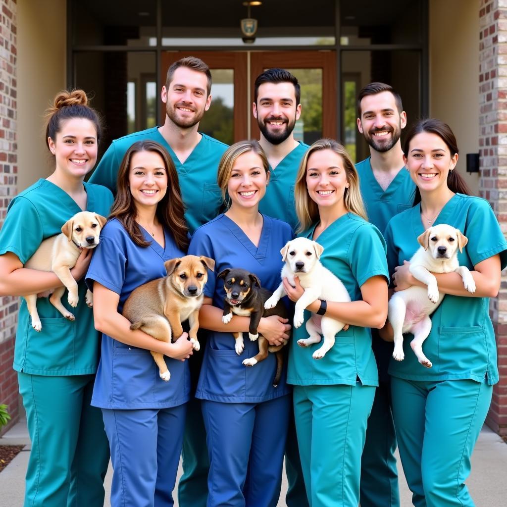 Veterinary Team Group Photo - All Smiling