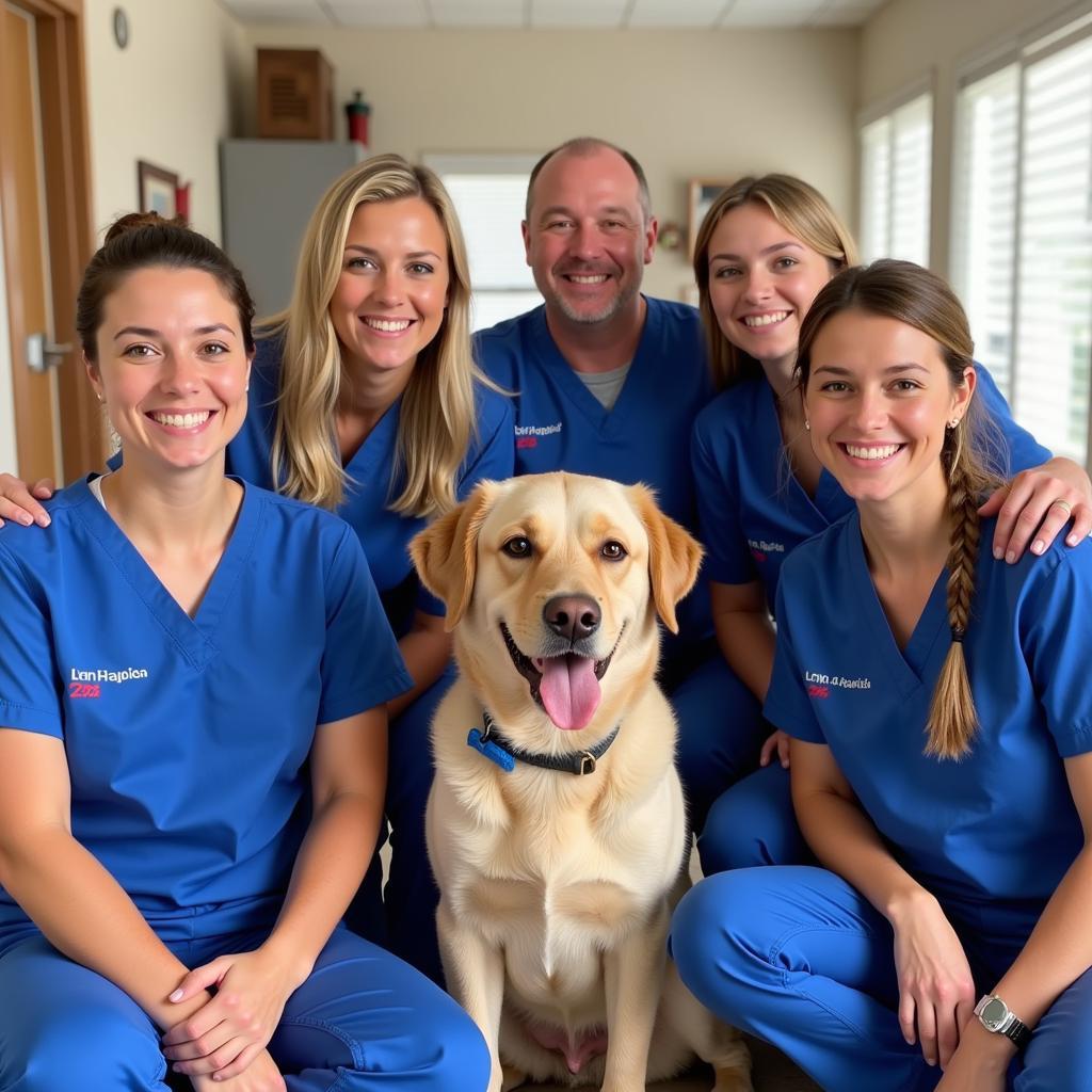 Veterinary Team Posing with a Patient