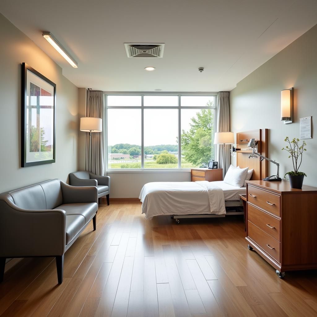 Comfortable and Modern Patient Room at Virginia Baptist Hospital Lynchburg