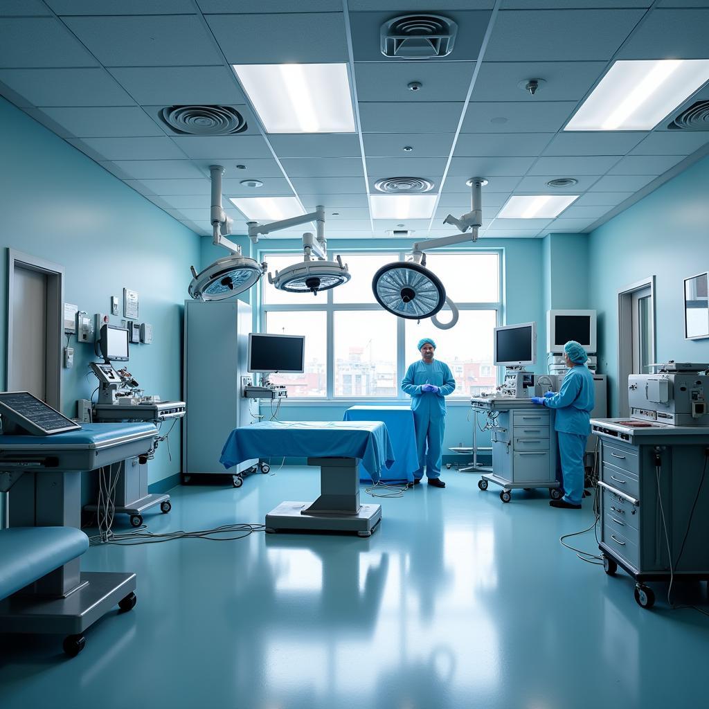 State-of-the-art operating room equipped with advanced medical technology.