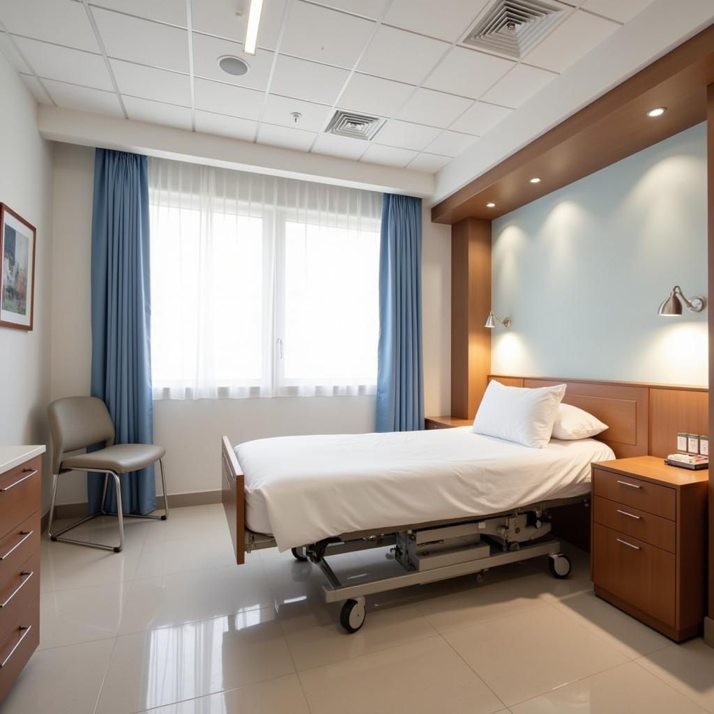 Bright and comfortable patient room