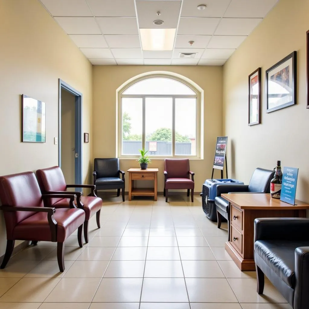 Waiting area at Fortuna Veterinary Hospital