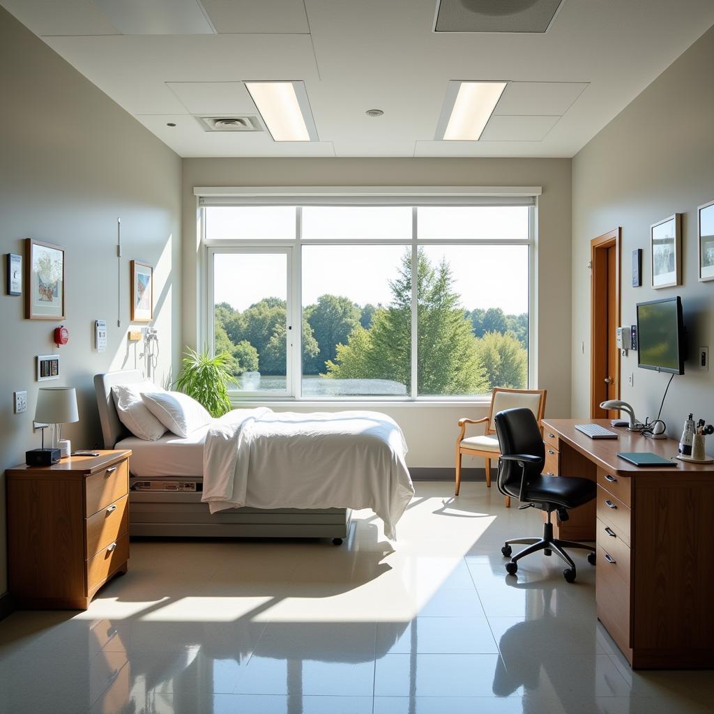 Spacious and well-equipped patient room at Wanfang Hospital