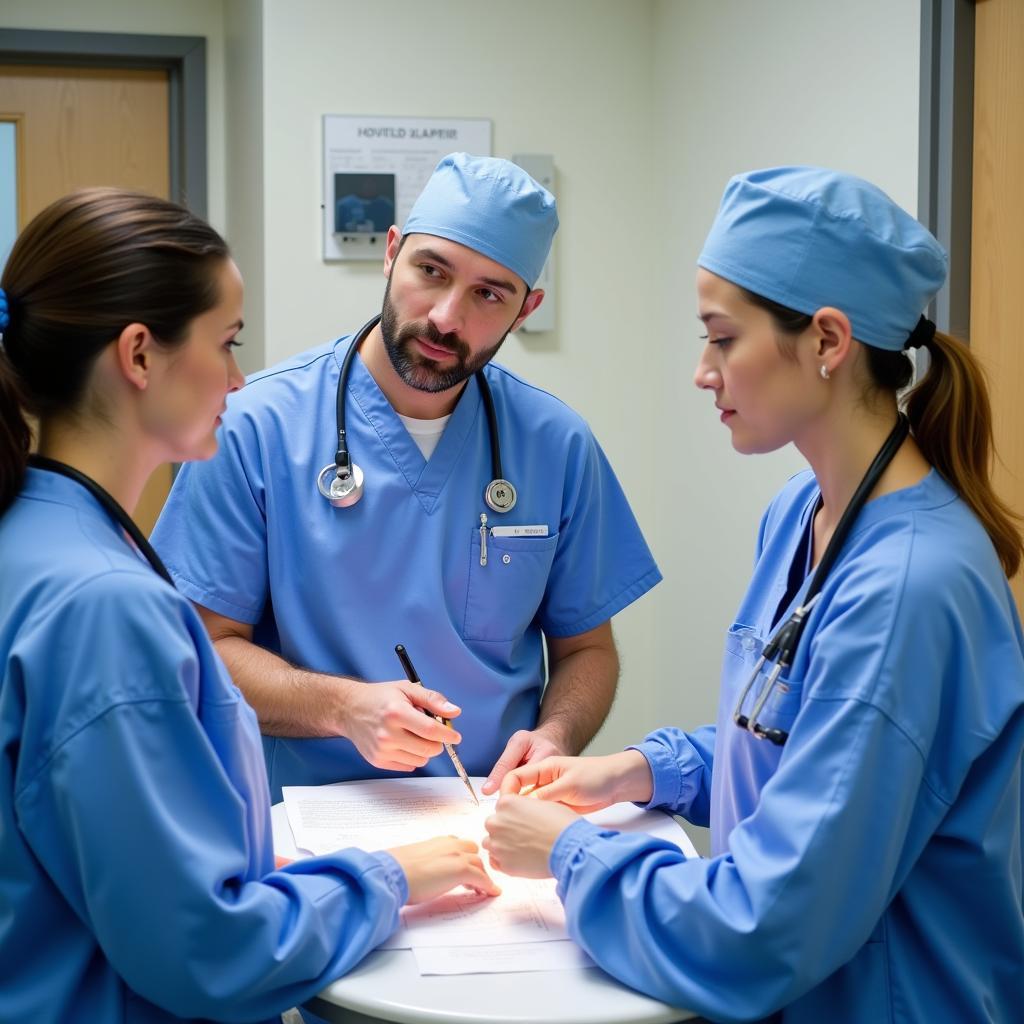 A group of healthcare workers participating in a training session at the hospital