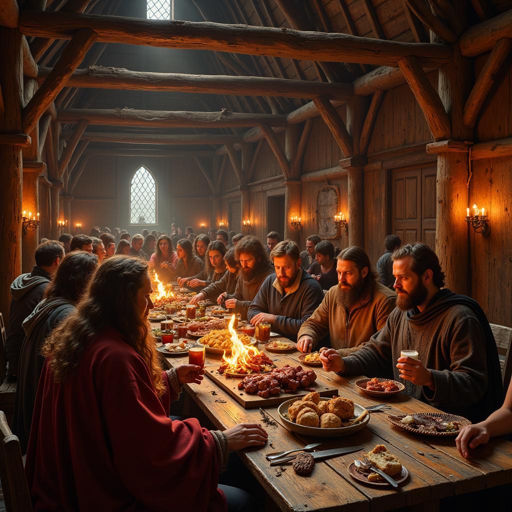 Welcoming feast in Heorot