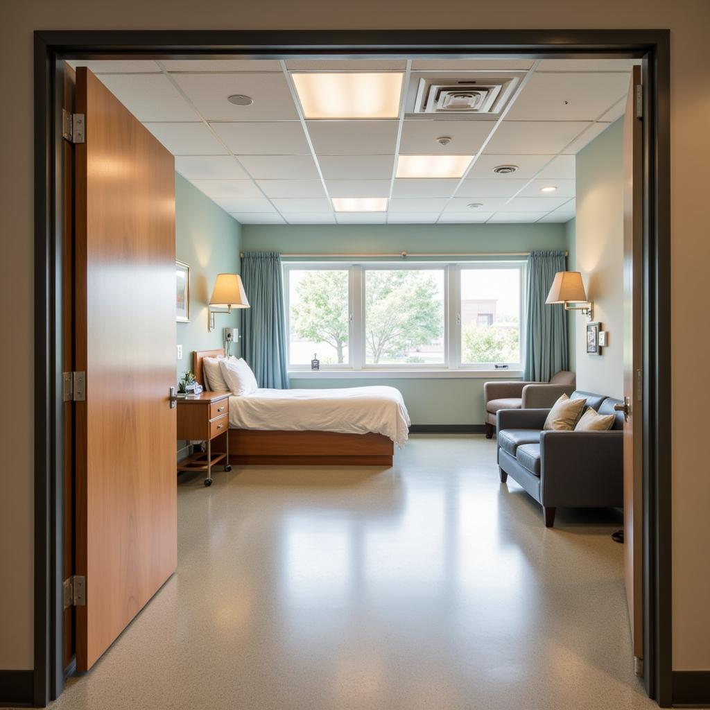 Comfortable and welcoming patient room at Wesley Hospital