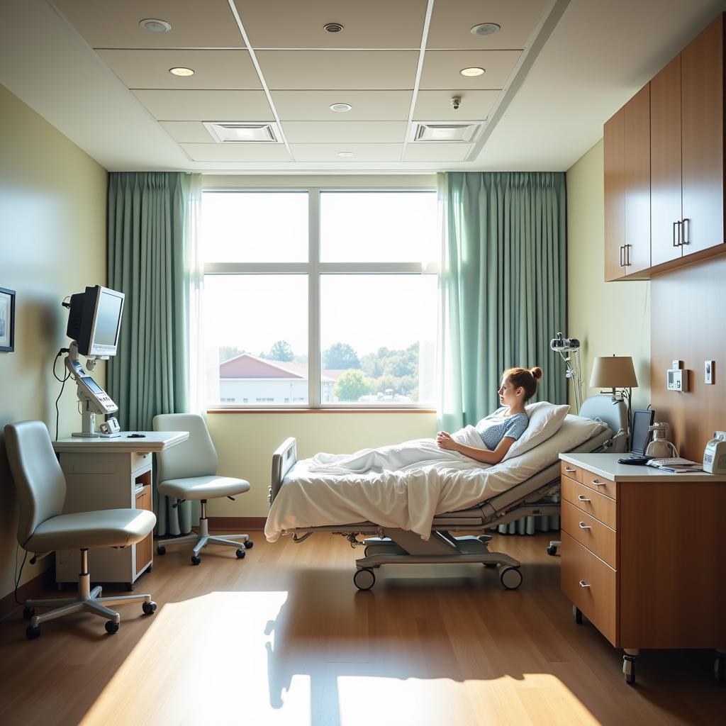 Comfortable and modern patient room in Winnsboro Texas hospital 